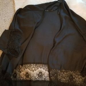 Forever 21 Black Kimono Lace Cardigan